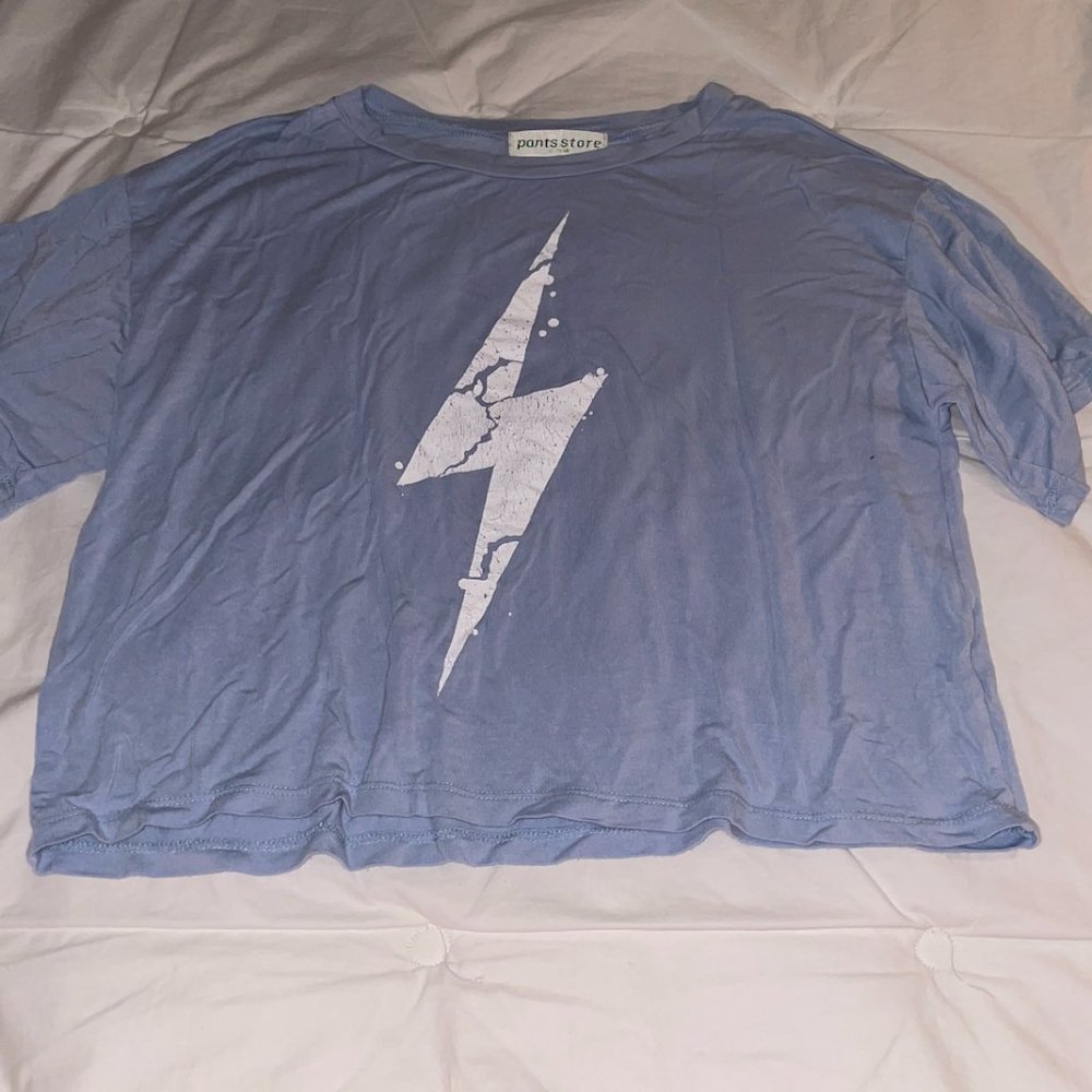 Pants Store lightning bolt cropped tee MAKE OFFERS!